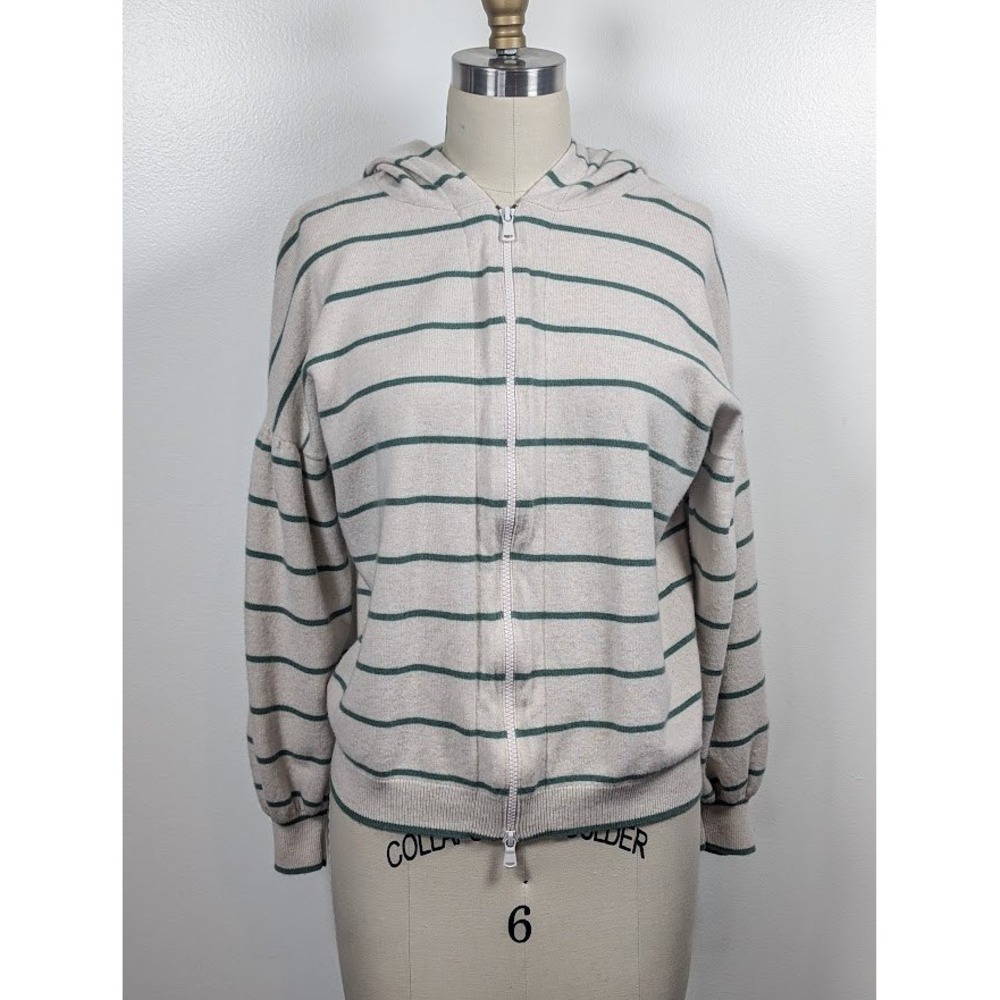 Brunello Cucinelli Zip Up Hoodie Sweater Womens Medium Cashmere Silk Wool Luxury - Picture 3 of 14